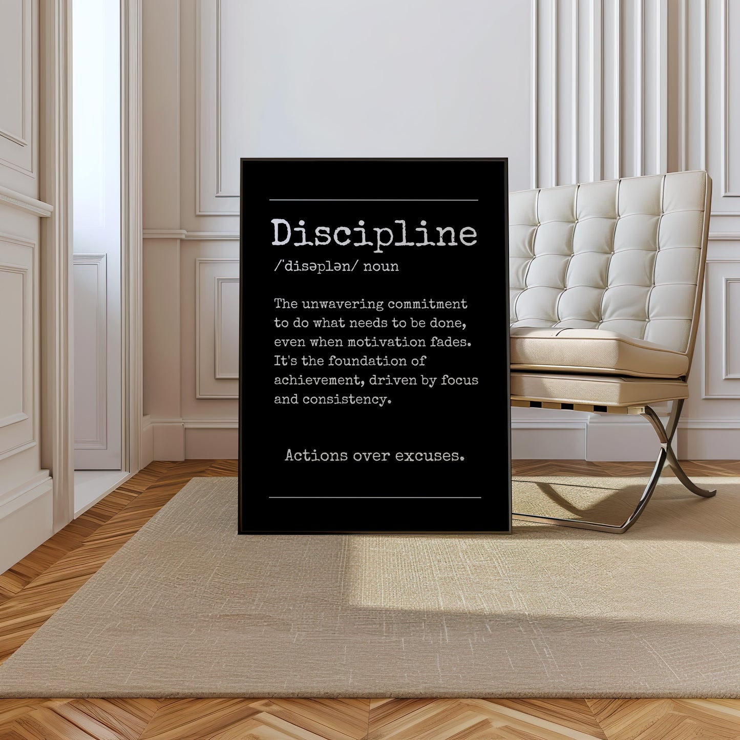 Discipline - Your Bold Essence | Motivational and Inspirational Canvas Wall Art Poster