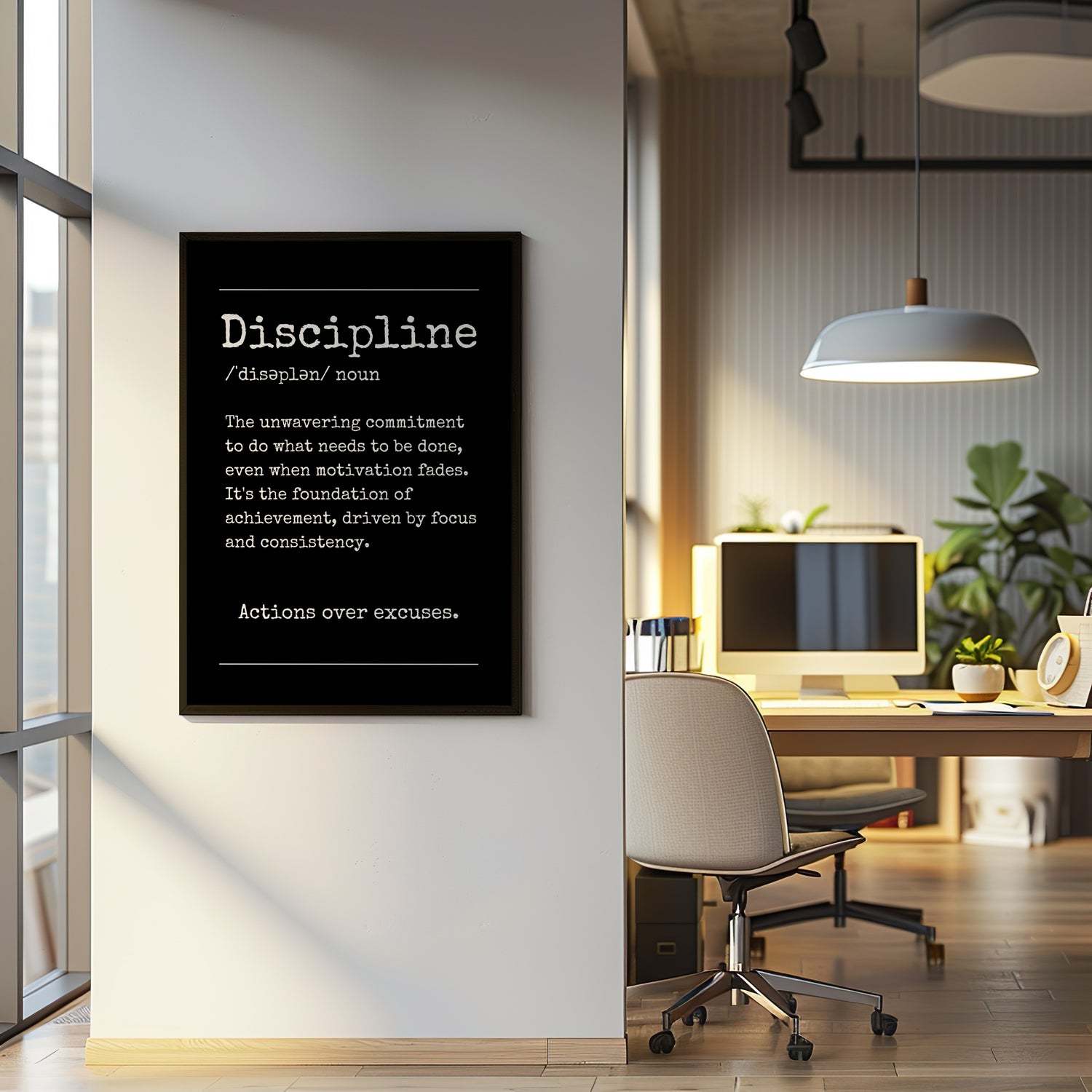 Discipline - Your Bold Essence | Motivational and Inspirational Canvas Wall Art Poster