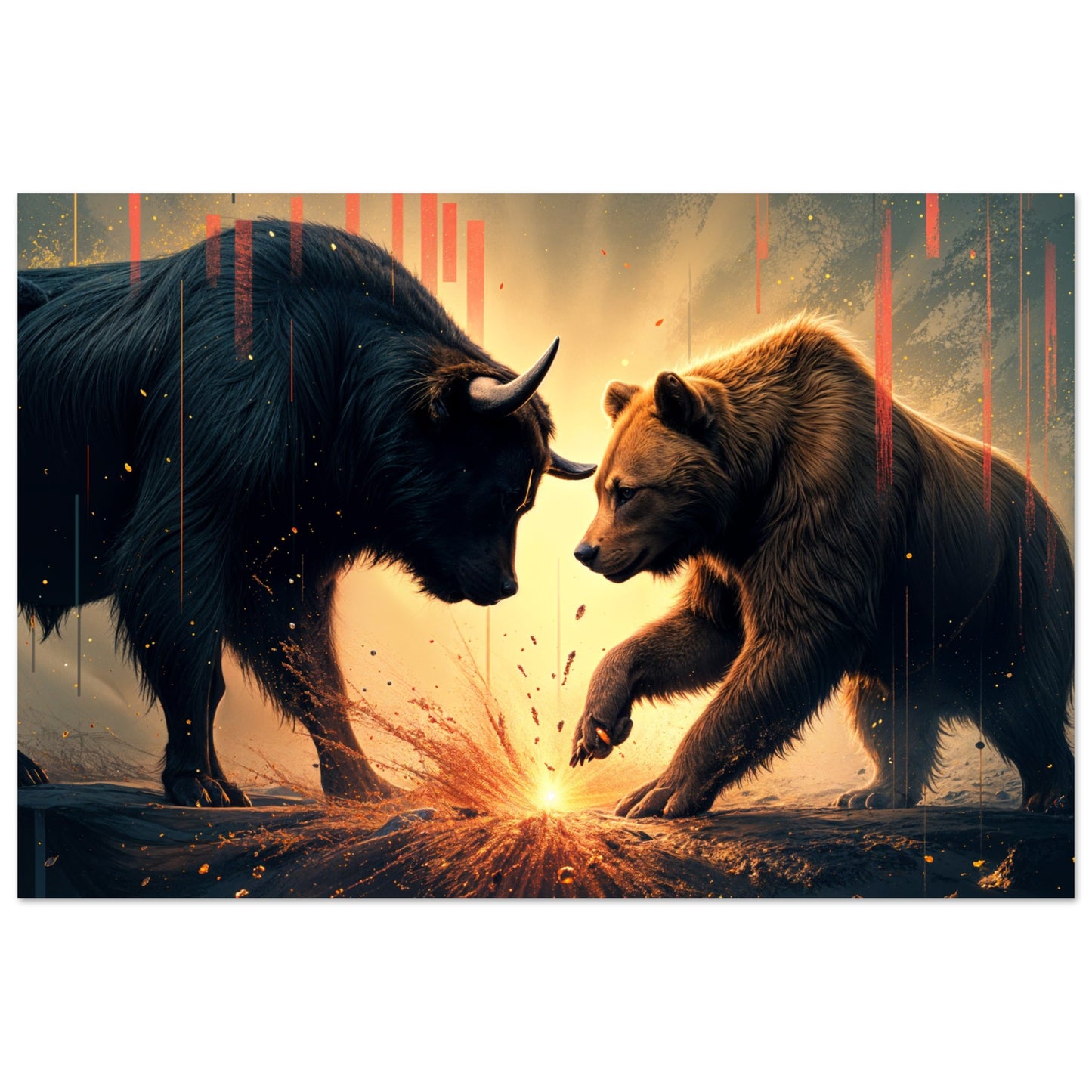 Clash on Wall Street - Your Bold Essence | Motivational and Inspirational Canvas Wall Art Poster
