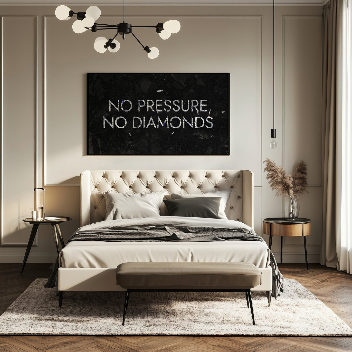 No Pressure No Diamonds - Your Bold Essence | Motivational and Inspirational Canvas Wall Art Poster