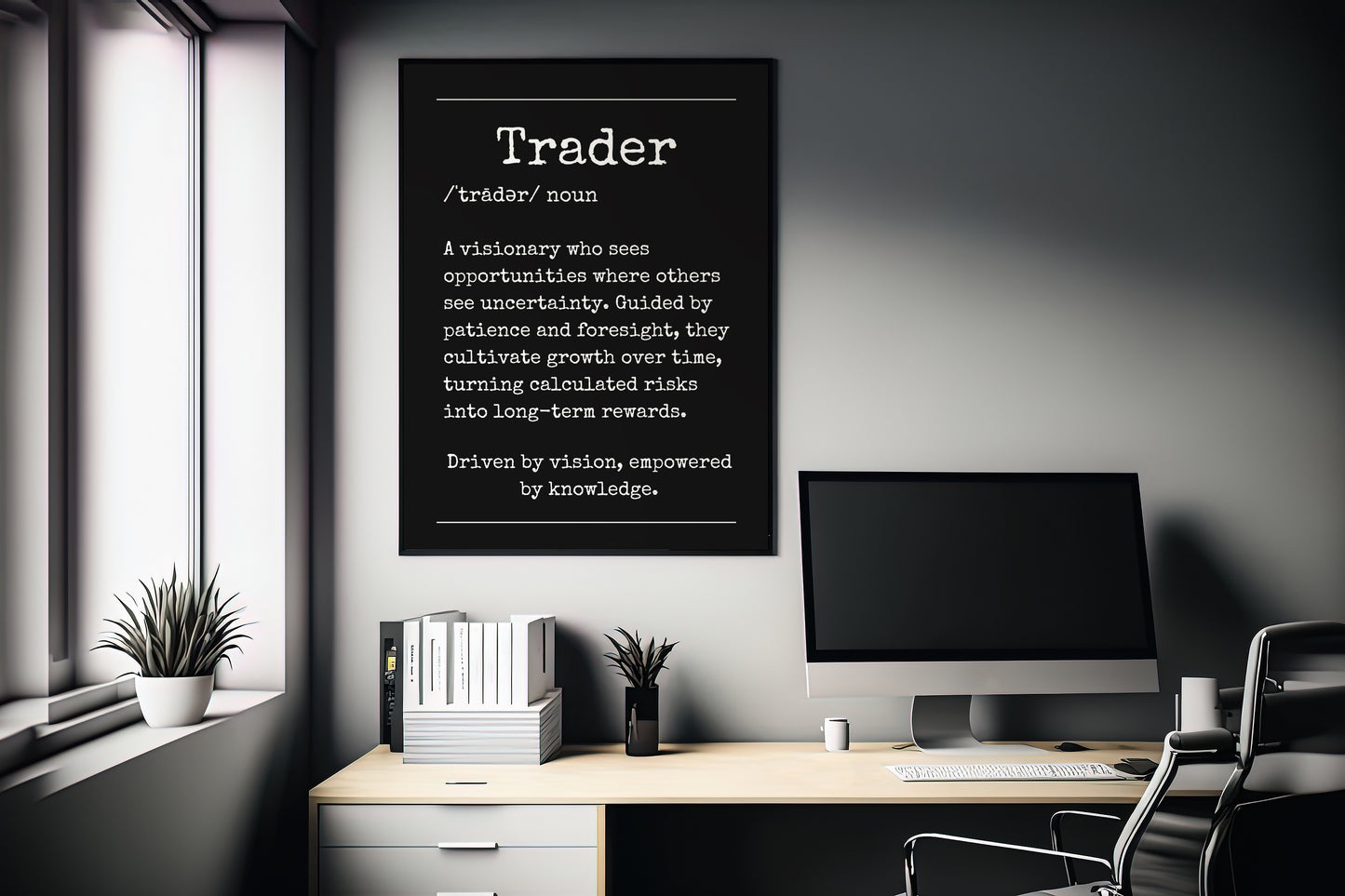 Trader - Your Bold Essence | Motivational and Inspirational Canvas Wall Art Poster