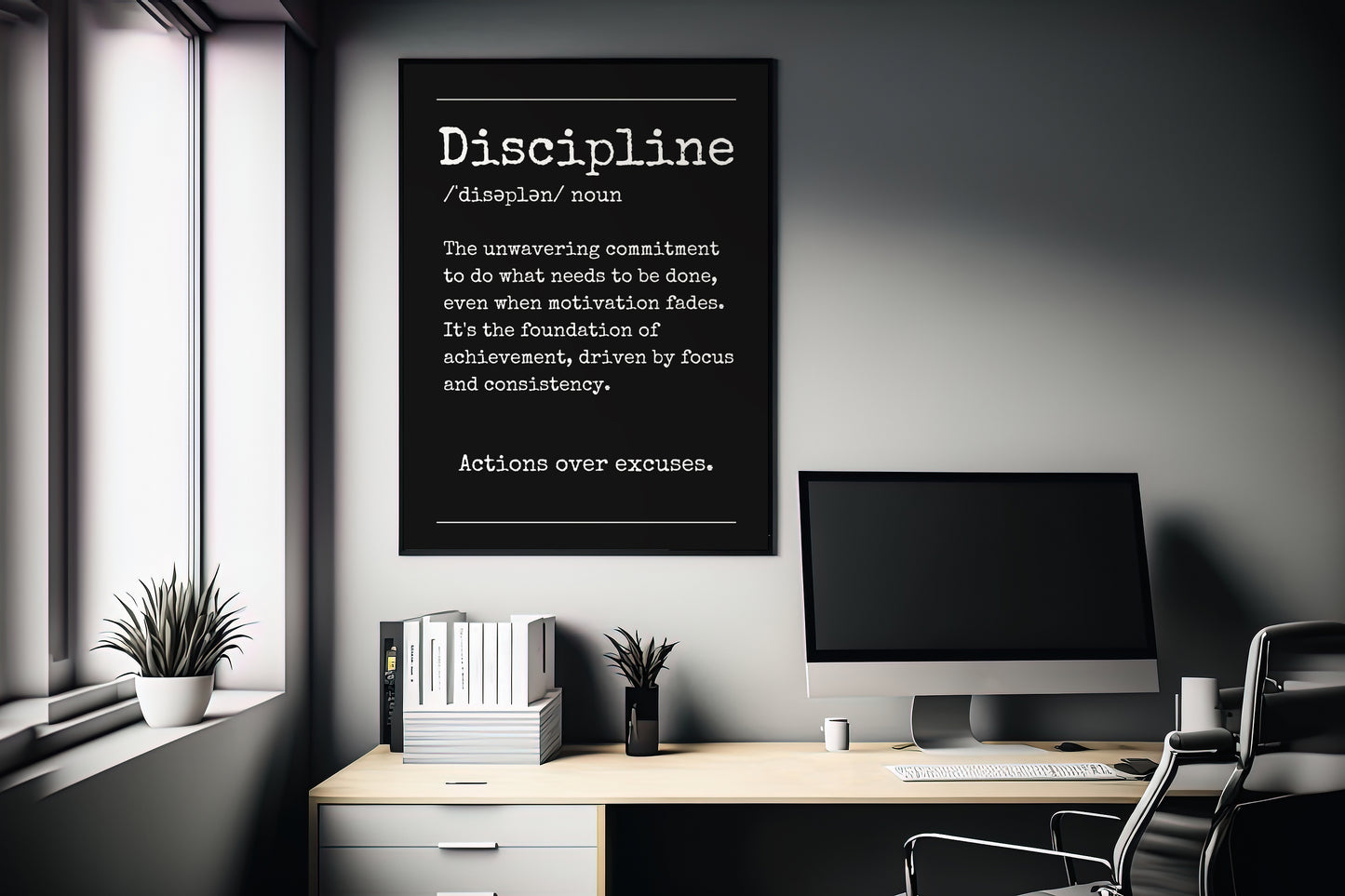 Discipline - Your Bold Essence | Motivational and Inspirational Canvas Wall Art Poster