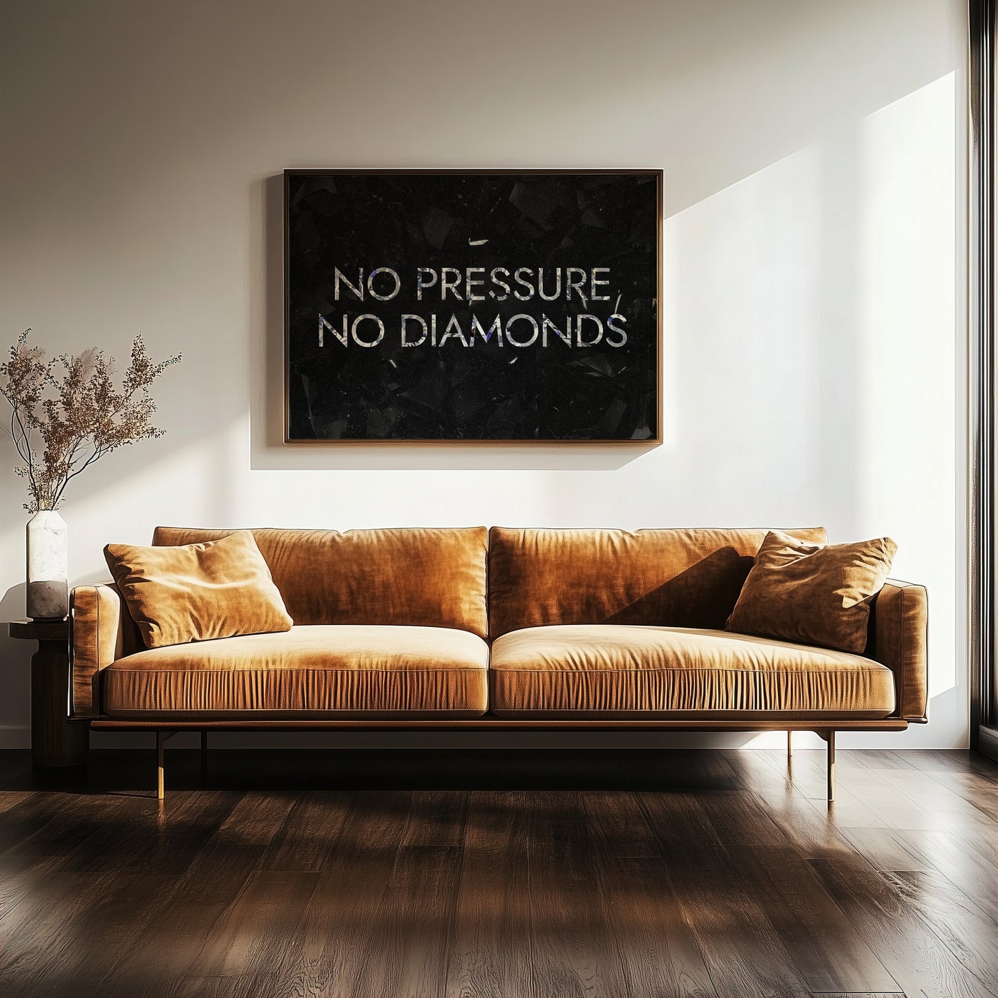 No Pressure No Diamonds - Your Bold Essence | Motivational and Inspirational Canvas Wall Art Poster