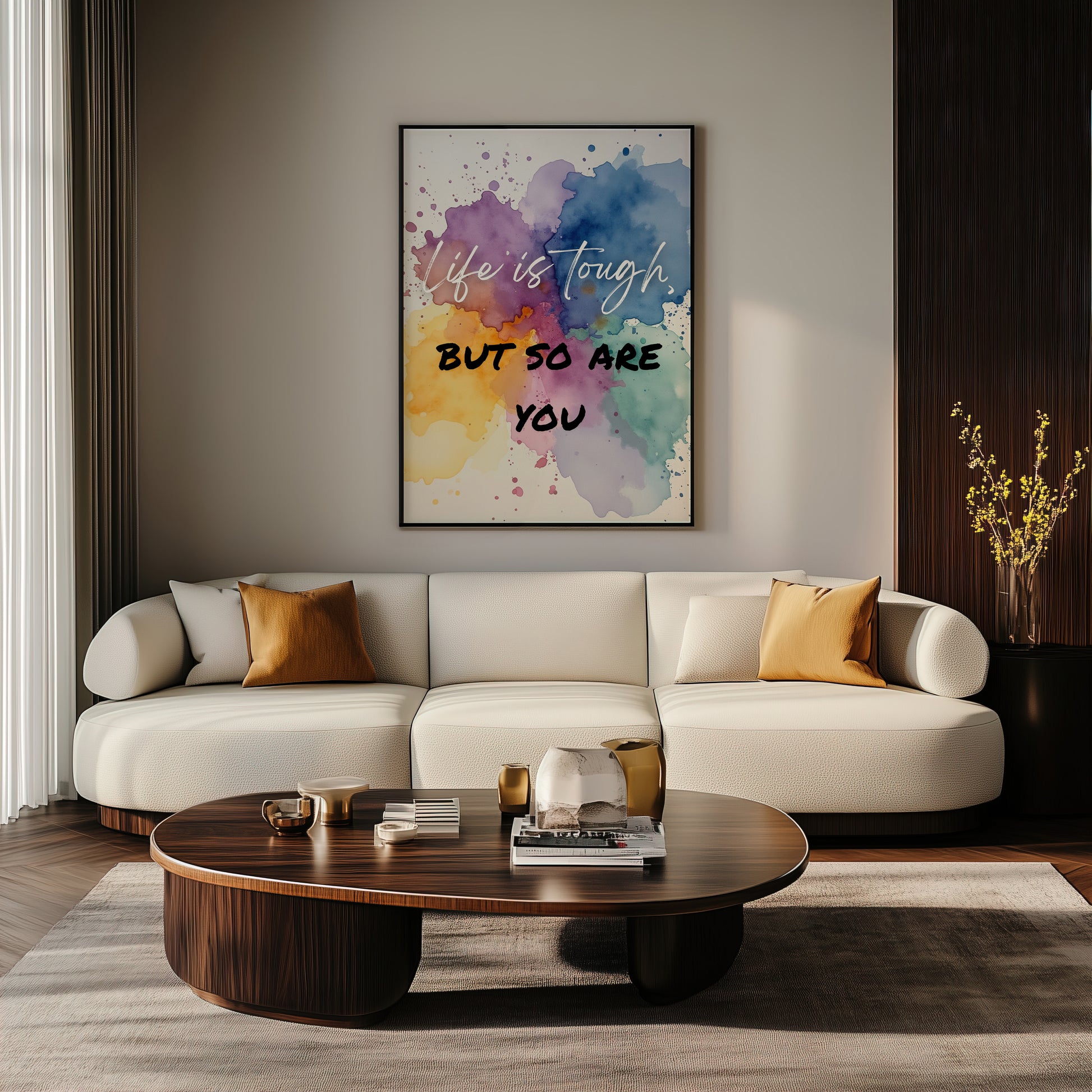 Life is Tough - Your Bold Essence | Motivational and Inspirational Canvas Wall Art Poster