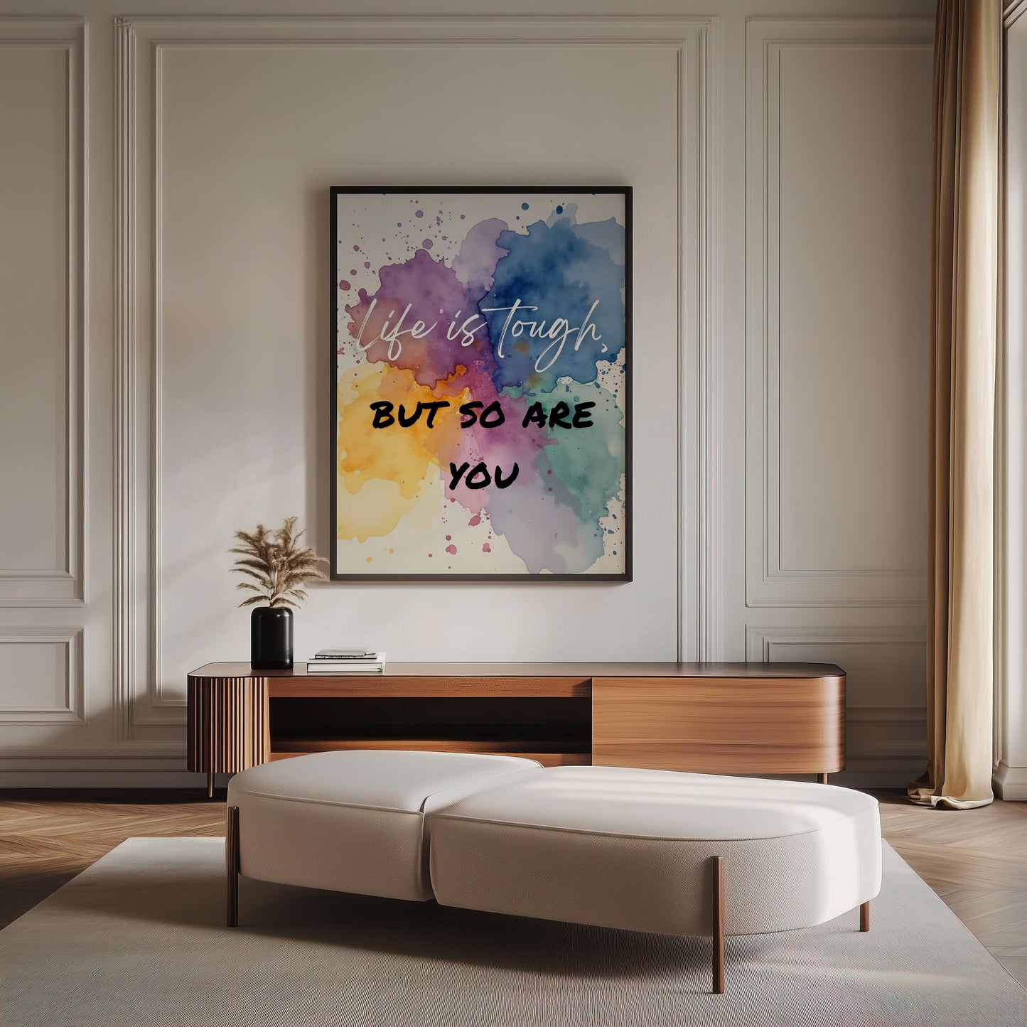 Life is Tough - Your Bold Essence | Motivational and Inspirational Canvas Wall Art Poster