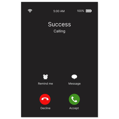 "Success Incoming Call" Wall Art | YourBoldEssence