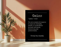Gains - Your Bold Essence | Motivational and Inspirational Canvas Wall Art Poster