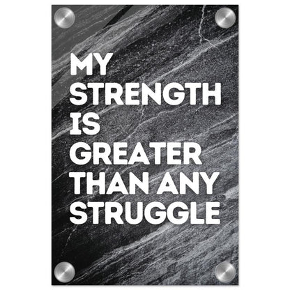 "My Strength Is Greater Than Any Struggle" Wall Art – Motivational Decor | YourBoldEssence