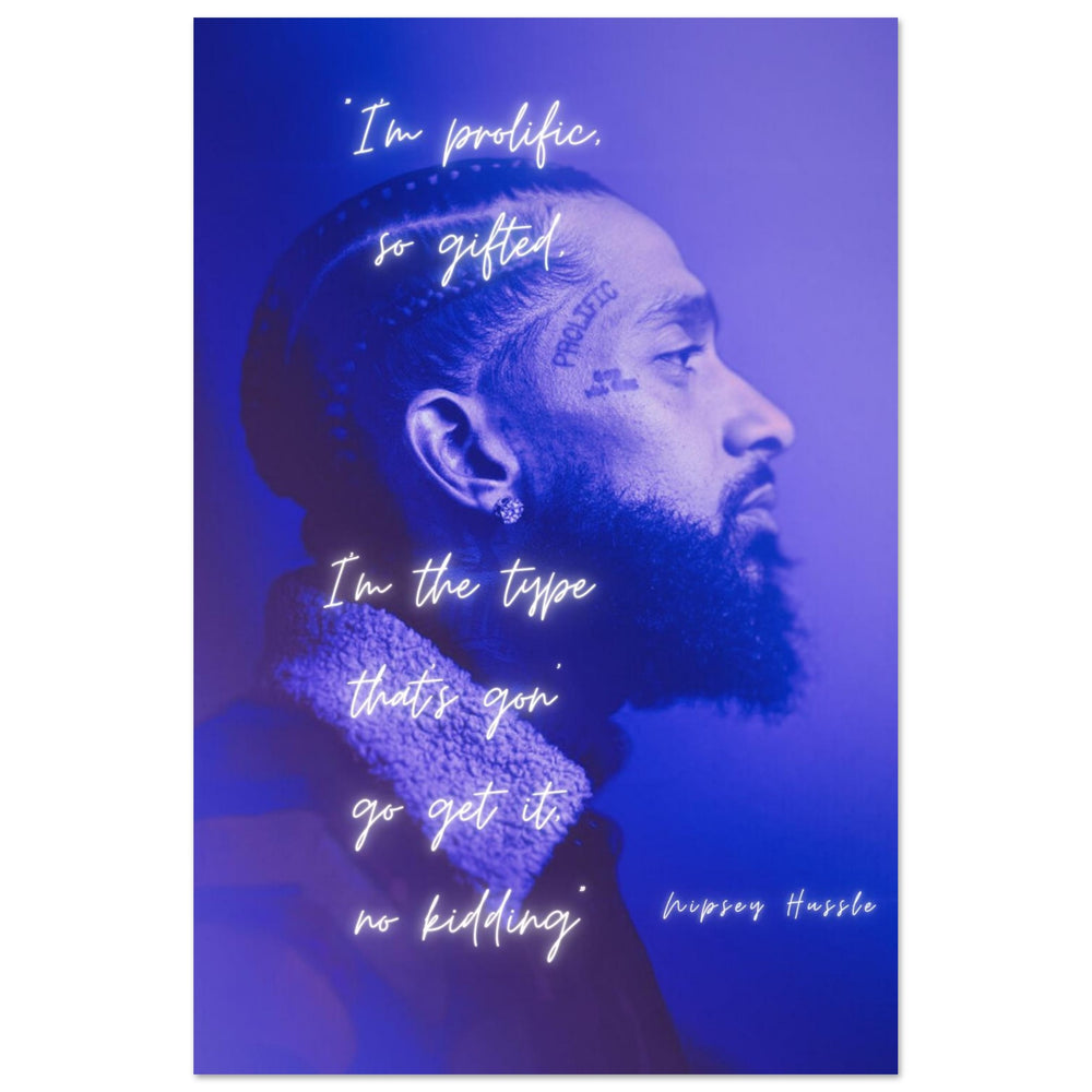 Prolific Nipsey Hussle motivational canvas print — bold wall art for entrepreneurs and visionaries