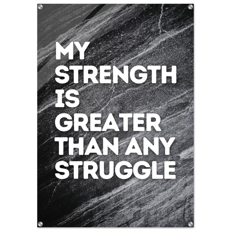 "My Strength Is Greater Than Any Struggle" Wall Art – Motivational Decor | YourBoldEssence