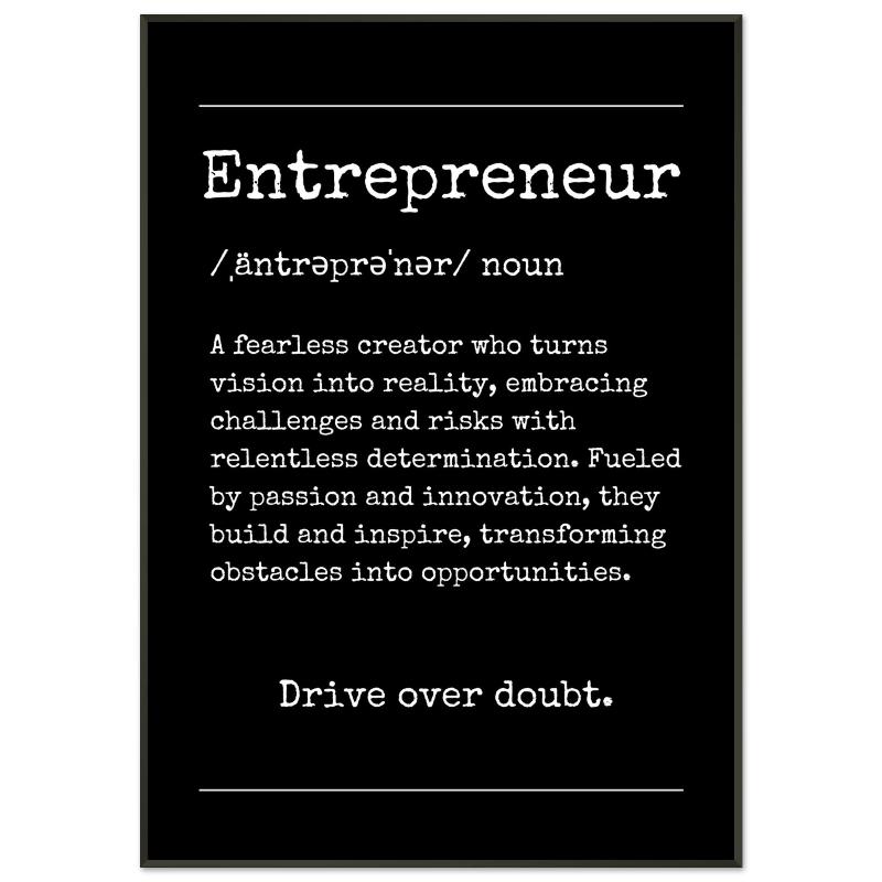 "Entrepreneur" Definition Wall Art |YourBoldEssence