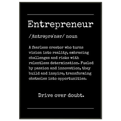 "Entrepreneur" Definition Wall Art |YourBoldEssence