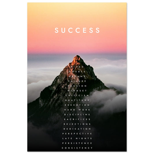 Success Mountain Motivational Canvas Wall Art Poster Your Bold Essence