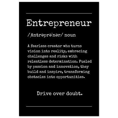 "Entrepreneur" Definition Wall Art |YourBoldEssence