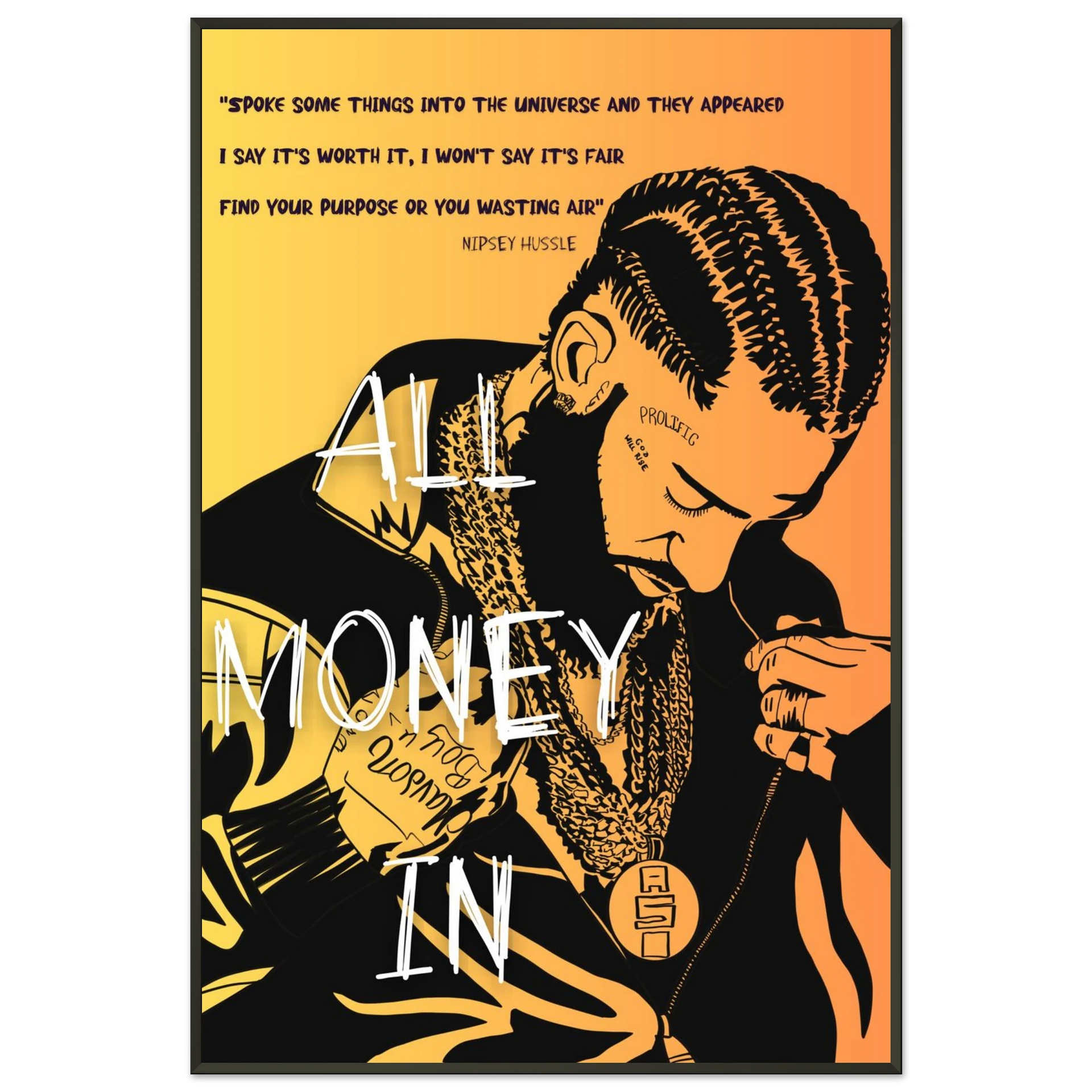 Nipsey Hussle Motivational Victory Lap Lyrics Wall Art