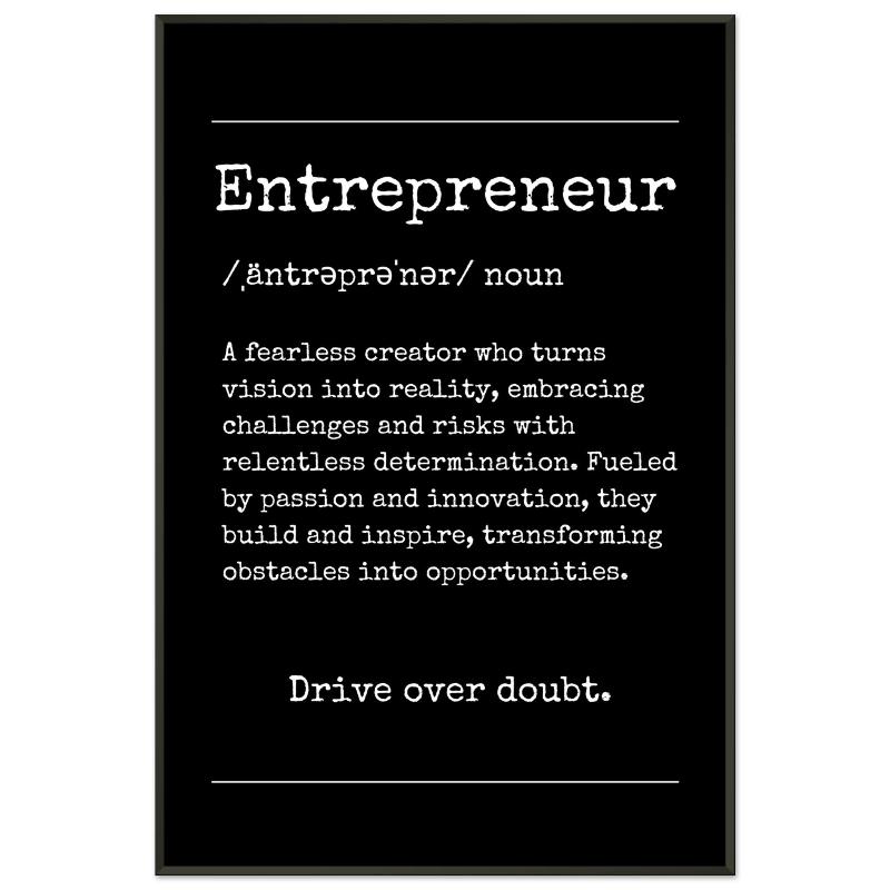 "Entrepreneur" Definition Wall Art |YourBoldEssence