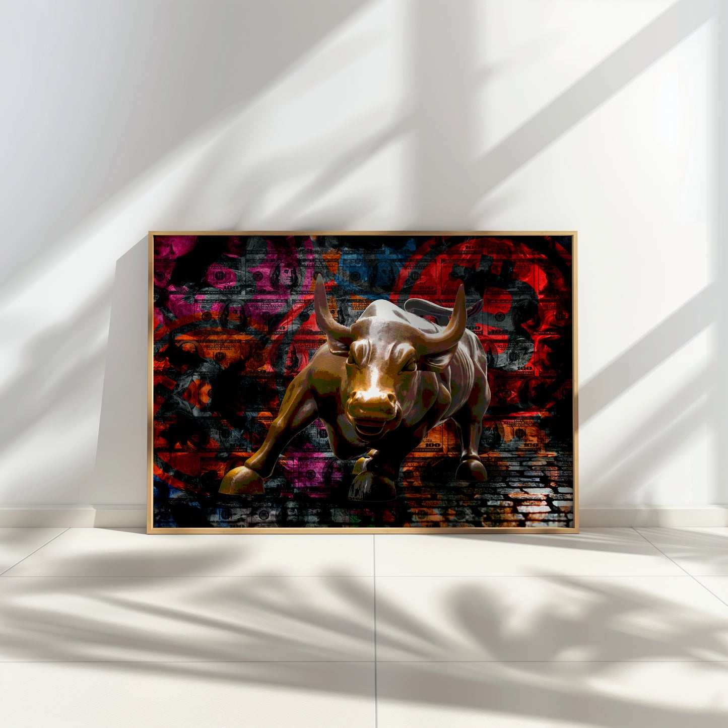 Wall Street Bull Statue Canvas Poster Wall Art Your Bold Essence