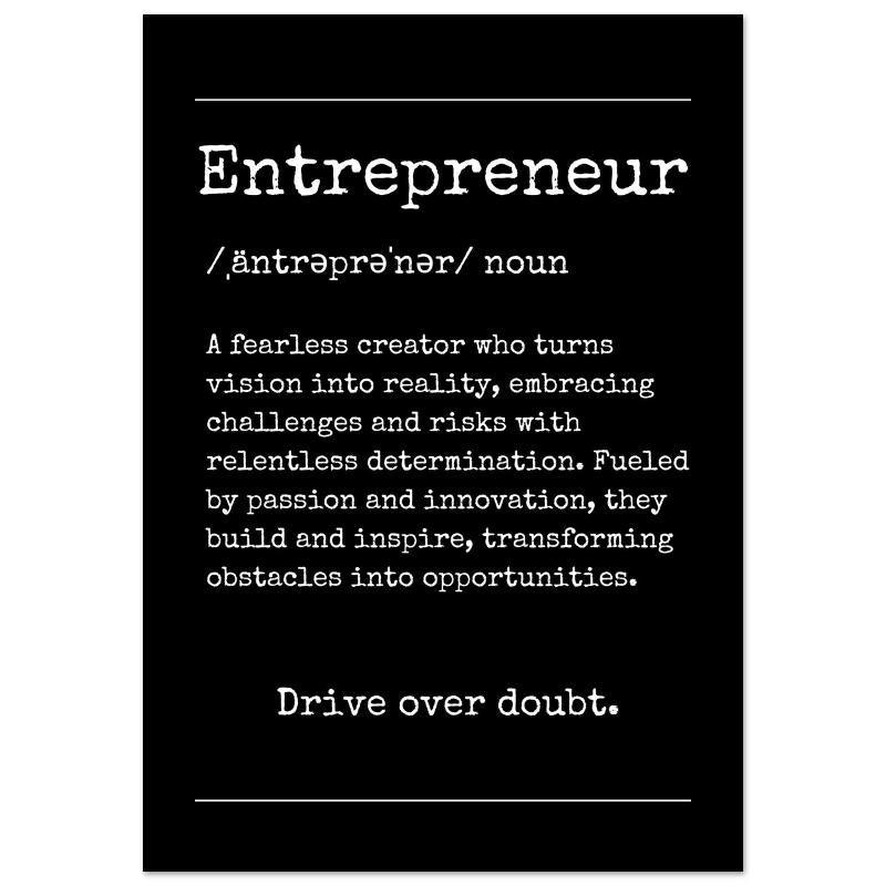 "Entrepreneur" Definition Wall Art |YourBoldEssence