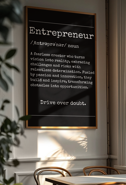 "Entrepreneur" Definition Wall Art |YourBoldEssence