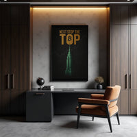 Next Stop the Top Bitcoin motivational wall art — crypto and trading canvas print for investors