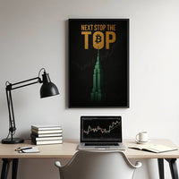 Next Stop the Top Bitcoin motivational wall art — crypto and trading canvas print for investors