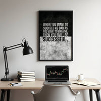 Breathe for Success motivational wall art — hustle mindset canvas print for entrepreneurs and traders