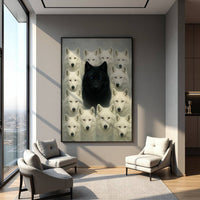 Lone Alpha wolf motivational wall art — leadership and individuality canvas print for entrepreneurs