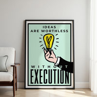 Execution is Everything wall art — entrepreneur motivation canvas print for home office