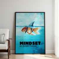 Mindset Is Everything wall art — bold mindset motivation canvas for entrepreneurs and high performers