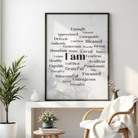 I Am Affirmation Wall Art – Premium Canvas & Framed Print