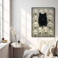 Lone Alpha wolf motivational wall art — leadership and individuality canvas print for entrepreneurs
