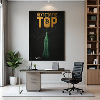 Next Stop the Top Bitcoin motivational wall art — crypto and trading canvas print for investors