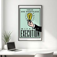 Execution is Everything wall art — entrepreneur motivation canvas print for home office