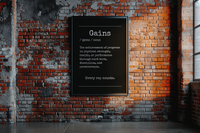 Gains - Your Bold Essence | Motivational and Inspirational Canvas Wall Art Poster