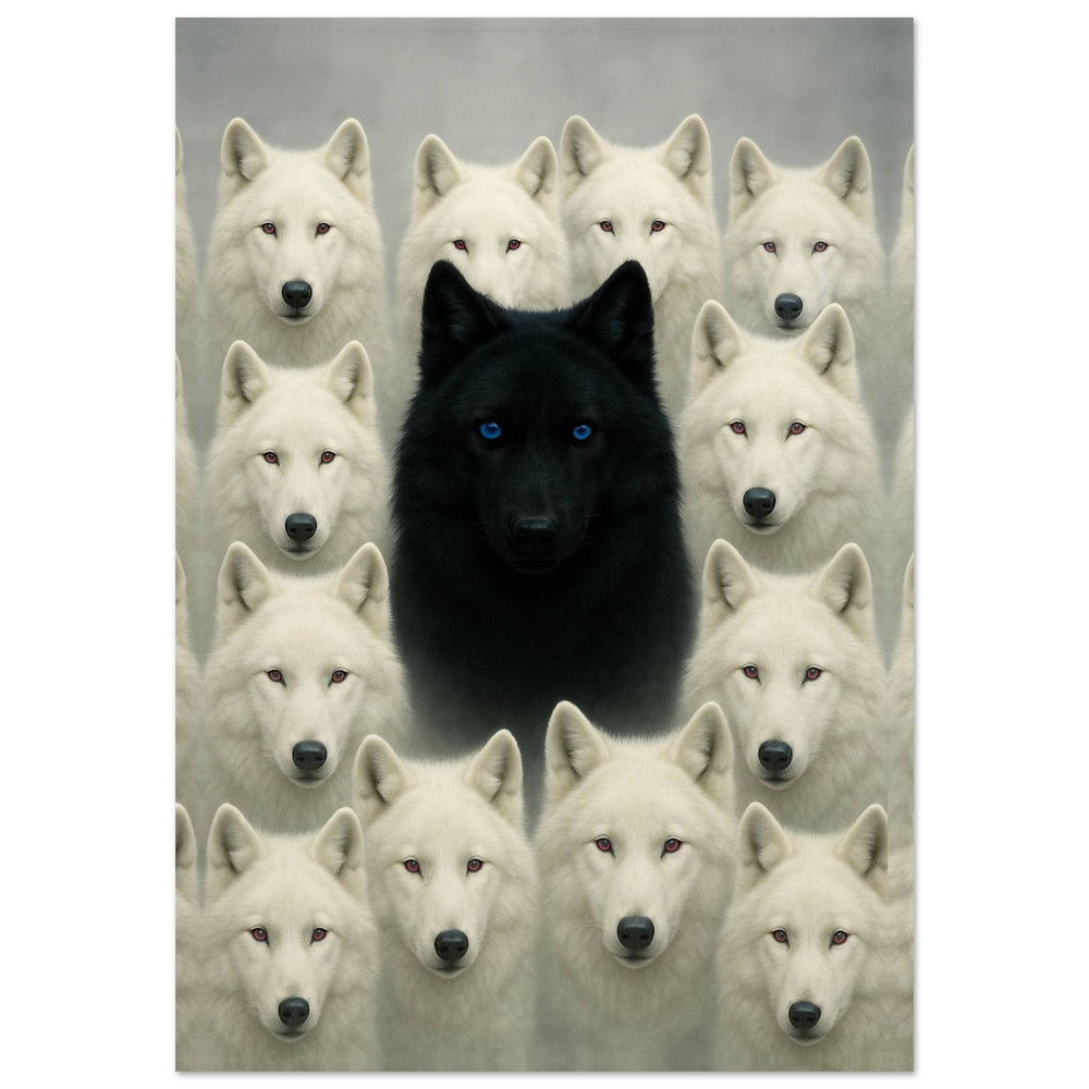 Lone Alpha wolf motivational wall art — leadership and individuality canvas print for entrepreneurs