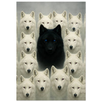 Lone Alpha wolf motivational wall art — leadership and individuality canvas print for entrepreneurs