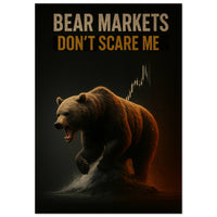 Bear Markets Don't Scare Me trading wall art — bold stock market motivation canvas for traders and investors