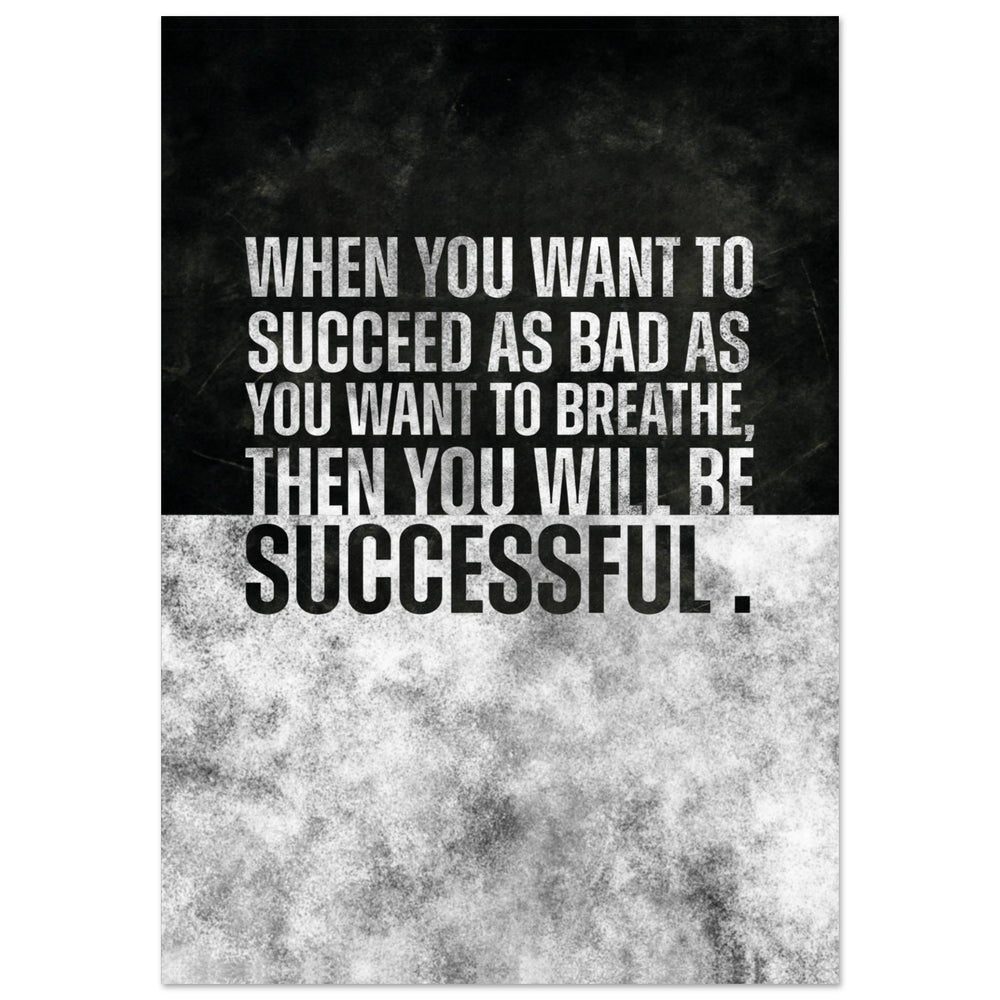 Breathe for Success motivational wall art — hustle mindset canvas print for entrepreneurs and traders