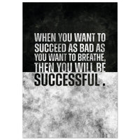 Breathe for Success motivational wall art — hustle mindset canvas print for entrepreneurs and traders