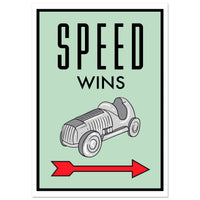 Speed Wins motivational wall art — bold entrepreneur canvas print for home office and trading desk