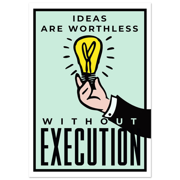 Execution is Everything wall art — entrepreneur motivation canvas print for home office