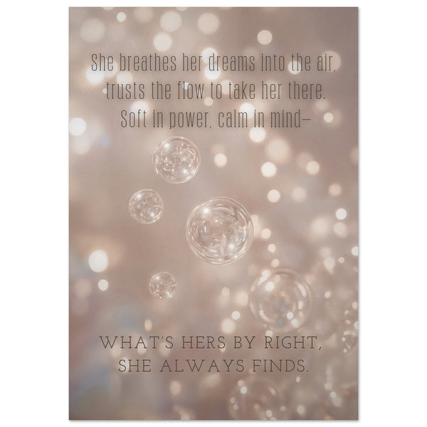 Her Flow feminine motivational wall art — manifestation canvas print for modern women