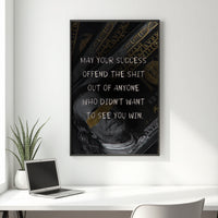Success Offends canvas wall art hanging in a stylish living space