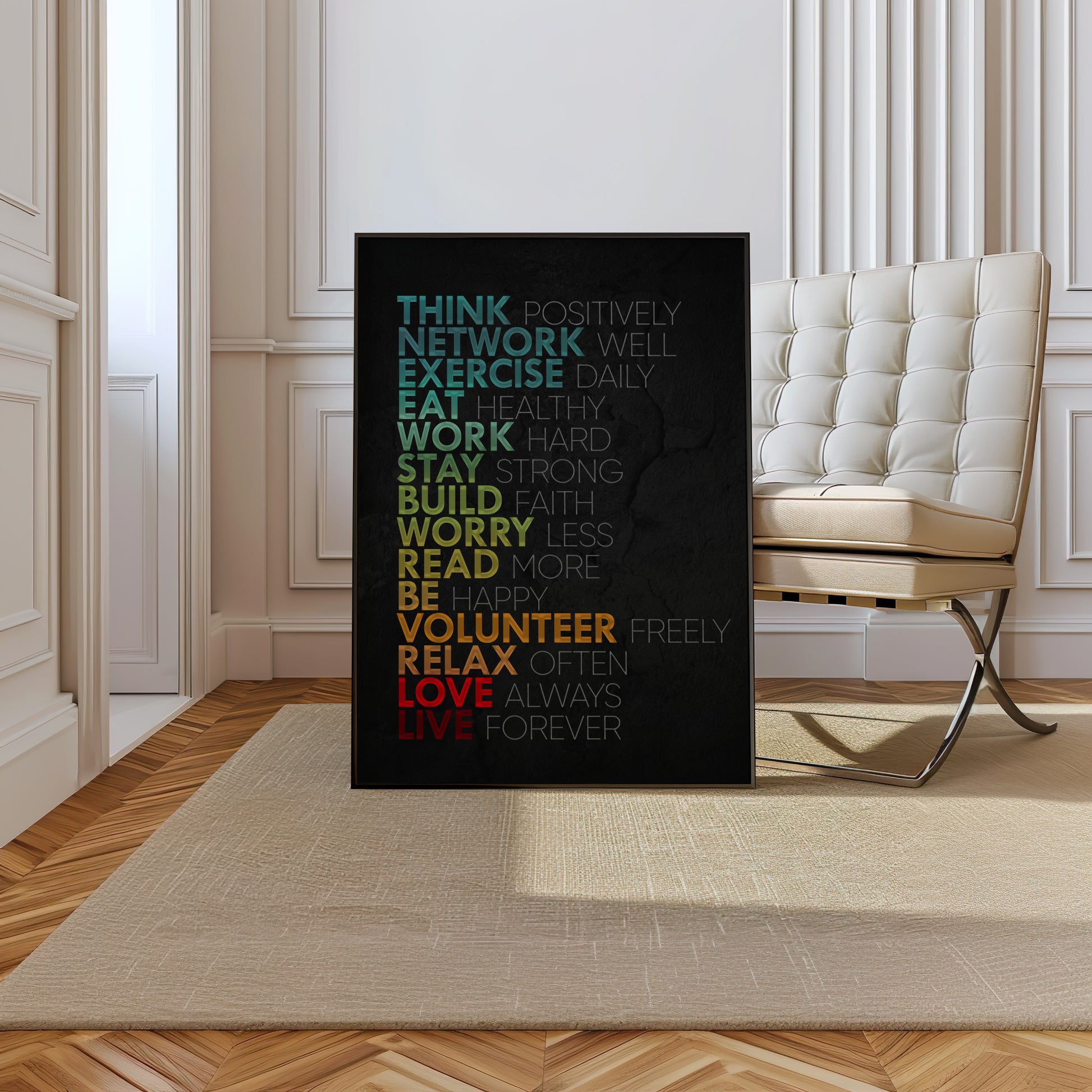 Positive Life Habits Wall Art Canvas Poster Your Bold Essence