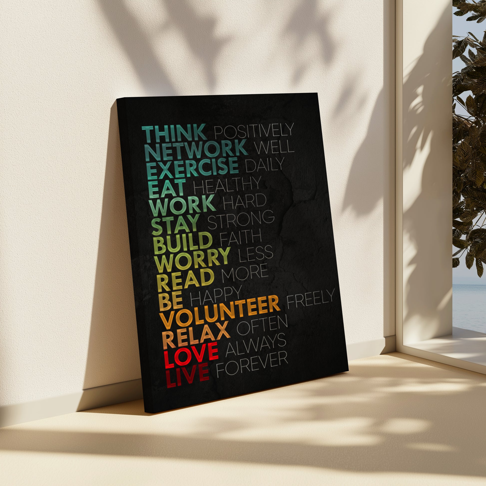 Positive Life Habits Wall Art Canvas Poster Your Bold Essence