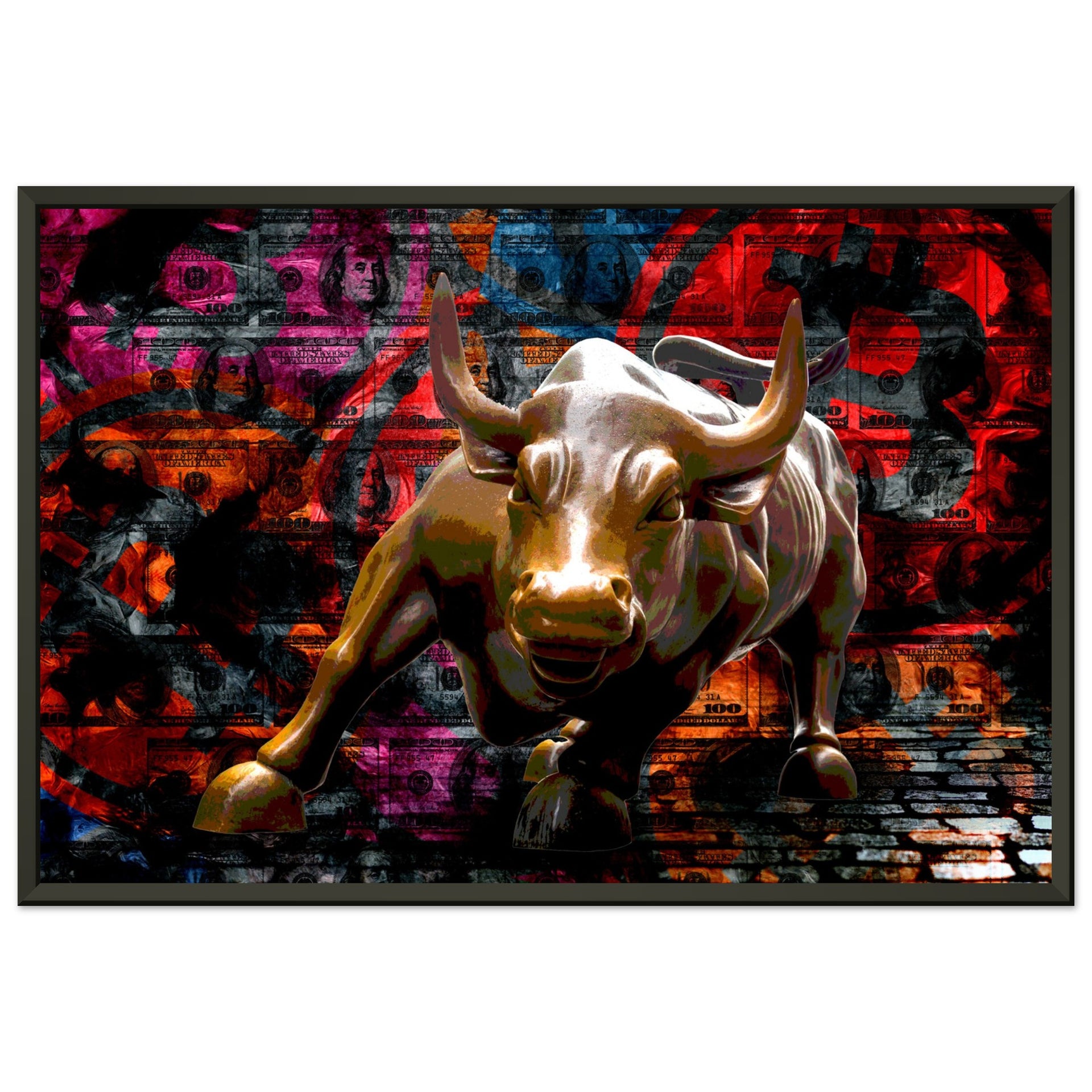 Wall Street Bull Canvas Art – Bitcoin Stock Market Motivation, Trading  Office Decor, Dollar Bill Poster – Your Bold Essence