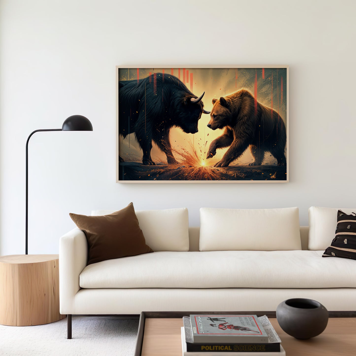 Bull vs Bear Wall Art Canvas Poster Your Bold Essence