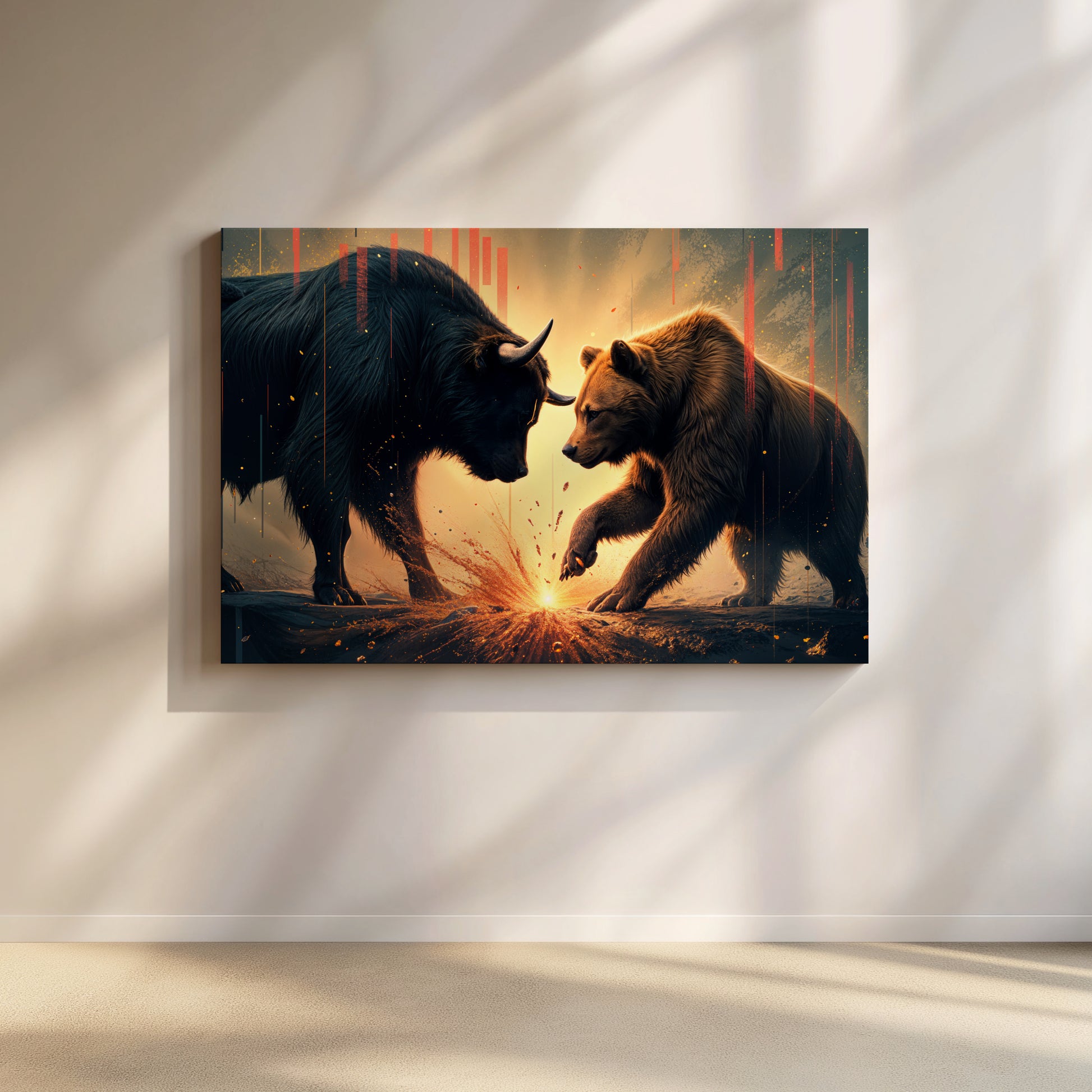 Bull vs Bear Wall Art Canvas Poster Your Bold Essence