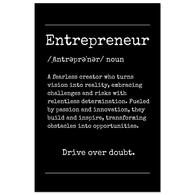 "Entrepreneur" Definition Wall Art |YourBoldEssence