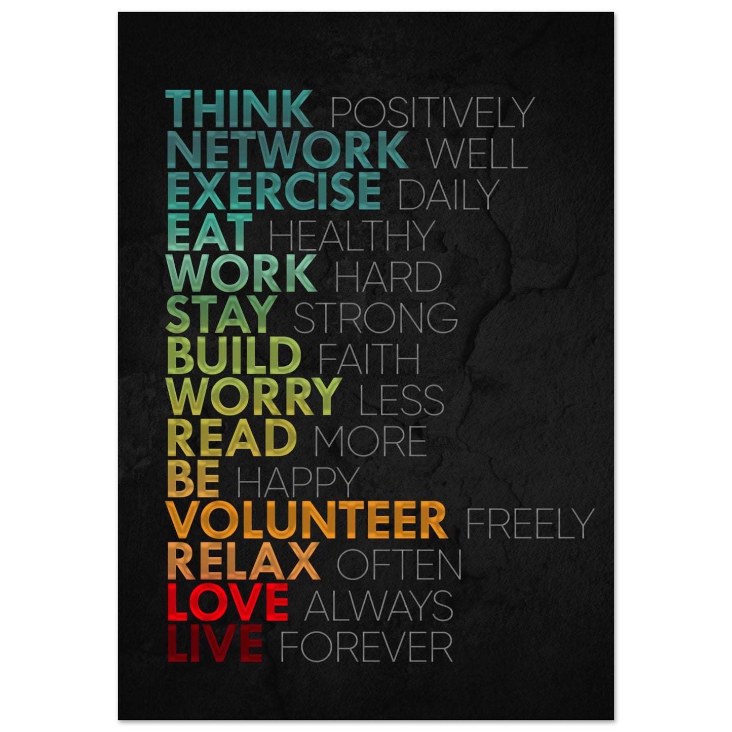 Positive Life Habits Wall Art Canvas Poster Your Bold Essence